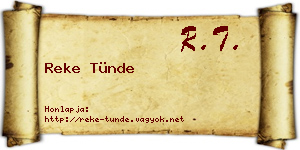 Reke Tünde névjegykártya